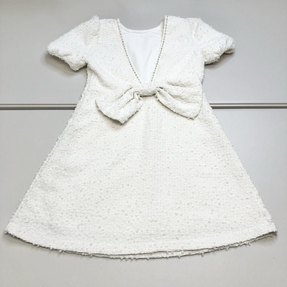 Sister Jane White Dress A Line Size Small Dream Back Bow Open Back Wedding - Picture 9 of 11